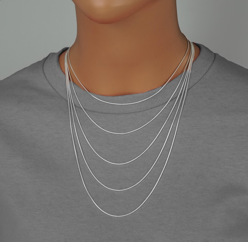 925 Sterling Silver Snake Chain - 1.2 mm - 14, 16, 18, 20, 22, 24 inches - Finished Chain with Lobster Clasp image 2