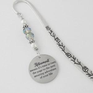 Custom Quote Retirement Bookmark - Tibetan Silver Bookmark - Personalized Retirement Engraved Gift - Retirement Gifts for Women and Men