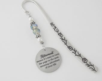 Custom Quote Retirement Bookmark - Tibetan Silver Bookmark - Personalized Retirement Engraved Gift - Retirement Gifts for Women and Men