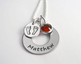 New Baby Name Necklace - Personalized Child's Name Jewelry - Mom to Be Gift - Gifts for New Moms - Baby Shower Gift - Push Present Necklace