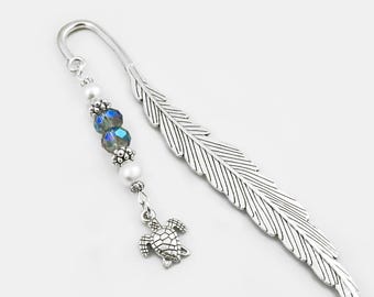 Sea Turtle Bookmark: Ocean Animal Charm Beaded Gifts
