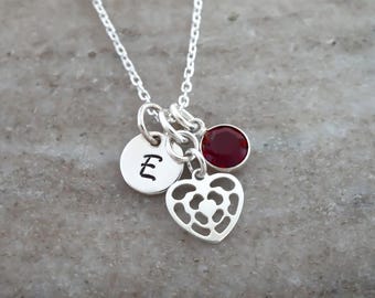 Sterling Silver Heart Charm Necklace: Personalized Jewelry for Girls and Women