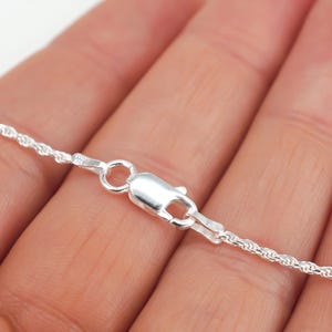 Sterling Silver Diamond Cut Rope Chain Necklace: 1.25mm, Lobster Clasp 画像 3