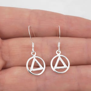 AA Symbol Ohrringe - Nüchternheit Geschenk zur Genesung von Alkoholiker Anonyme Ohrringe 925 Sterling Silber Schmuck AA Ohrringe AA Schmuck
