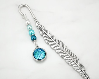 Mermaid Scales Bookmark: Iridescent Mermaid Scales Charm Bead Stationary, Party Favors