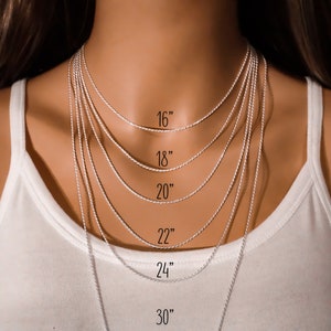 Solid Sterling Silver Chain, 925 Silver Rope Chain, Finished Chain, Rope Necklace, Women's Chain, 1.25 mm - 16, 18, 20, 22, 24, 30, 36 inch