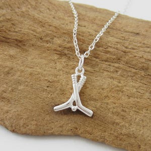 Hockey Sticks Necklace - 925 Sterling Silver Jewelry - Small Adults/Kids Sports Jewelry - Hockey Team Gifts - Hockey Coach Gift