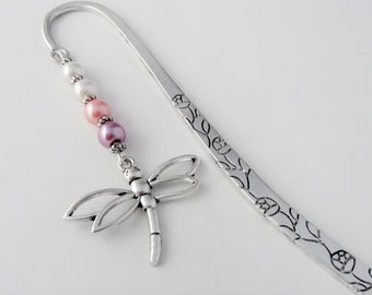 Dragonfly Bookmark - Insect Charm - Unique Bookmarks - Teacher Gifts - Tibetan Silver Charm Bookmark