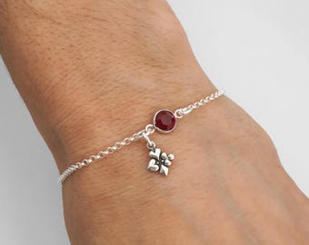 Playing Card Symbols Bracelet or Anklet - 925 Sterling Silver Birthstone Bracelet - Poker Bracelet - Rolo Chain Bracelet - Dainty Bracelet