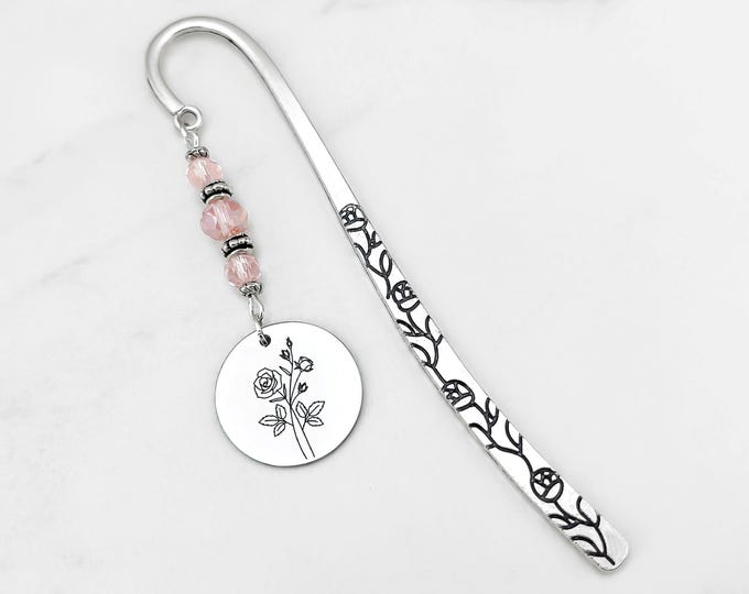 Featured listing image: Birth Flower Bookmark | Personalized Birth Month Flower Bookmark for Women or Men