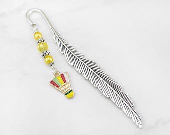 Badminton Bookmark, Enamel Badminton Birdie Charm Bookmark, Sports Gifts, Beaded Bookmark, Badminton Gifts, Badminton Coach Gifts