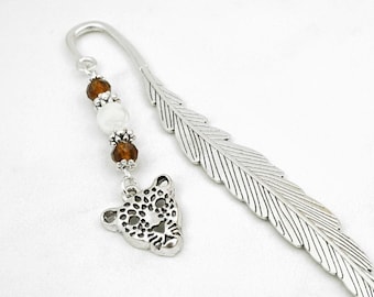 Leopard / Cheetah Bookmark: Wildcat Charm Beaded Metal Book Marker