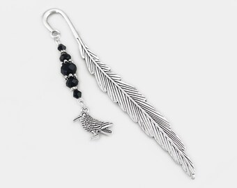 Raven Bookmark - Crow Bookmark - Tibetan Silver Bookmark - Unique Bookmarks - Personalized Stationary - Bird Gifts
