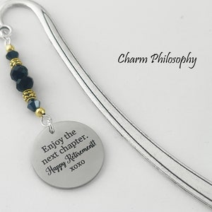 Custom Retirement Bookmark - Tibetan Silver Bookmark - Unique Bookmarks - Personalized Stationary - Retirement Gifts for Women and Men