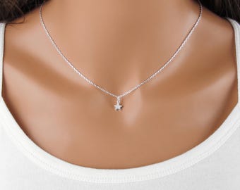 Dainty Sterling Silver Star Necklace – Minimalist Jewelry