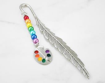 Paint Pallete Bookmark for Artists, Artist Bookmark for Painter Gifts, Paint Palette Charm Bookmark, Art Teacher Gifts, Artist Gifts