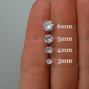 Sparkly Cubic Zirconia Sterling Silver Stud Earrings