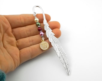 Virgo Bookmark - Virgo Zodiac Sign Charm Bookmark, Astrology Bookmark, Virgo Gifts, Astrology Gifts, Zodiac Gifts, Beaded Metal Bookmark