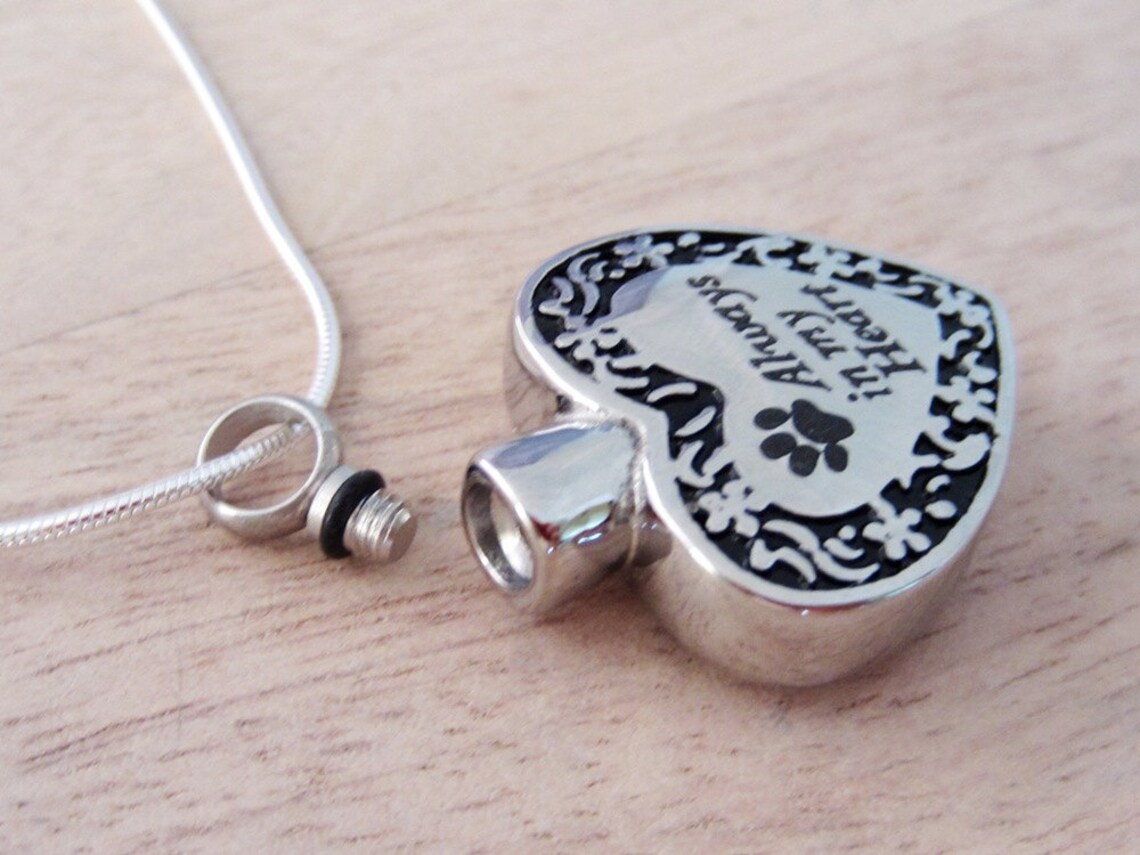 Dog Ashes Necklace Pet's Name Charm Hollow Pendant Etsy