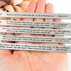 Custom Bible Verse Bookmark: Personalized Religious Scripture or Prayer Gifts for Christians