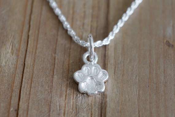 Paw Print on my Heart Sterling Silver Connemara Marble Necklace