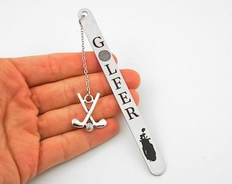 Golfer Bookmark - Golf Gifts for Men or Women - Stainless Steel Laser Engraved Bookmark - Custom Golfing Bookmark - Golf Gifts for Readers