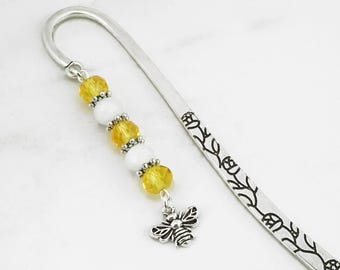 Bumblebee Bookmark - Teacher Gifts for Bumblebee Lover Gifts - Silver Bumblebee Charm Bookmark - Insect Bookmark - Teacher End of Year Gifts