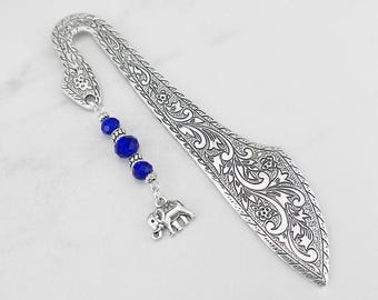 Indian Elephant Bookmark - Tibetan Silver Bookmark - Unique Bookmarks - Indian Inspired Elephant Gifts for Teachers