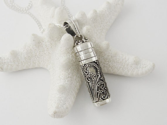 Etched Cylinder Cremation Jewelry | Remembrance Necklaces & Pendants for  Ashes