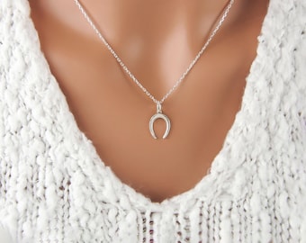 Horseshoe Necklace - 925 Sterling Silver Jewelry - Small Everyday Necklaces - Horse Lovers Necklace - Good Luck Gift