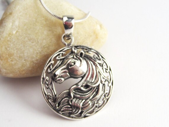 Two Horse And Flower Photo Tibet Silver Cabochon Glass Pendant Keychain 
