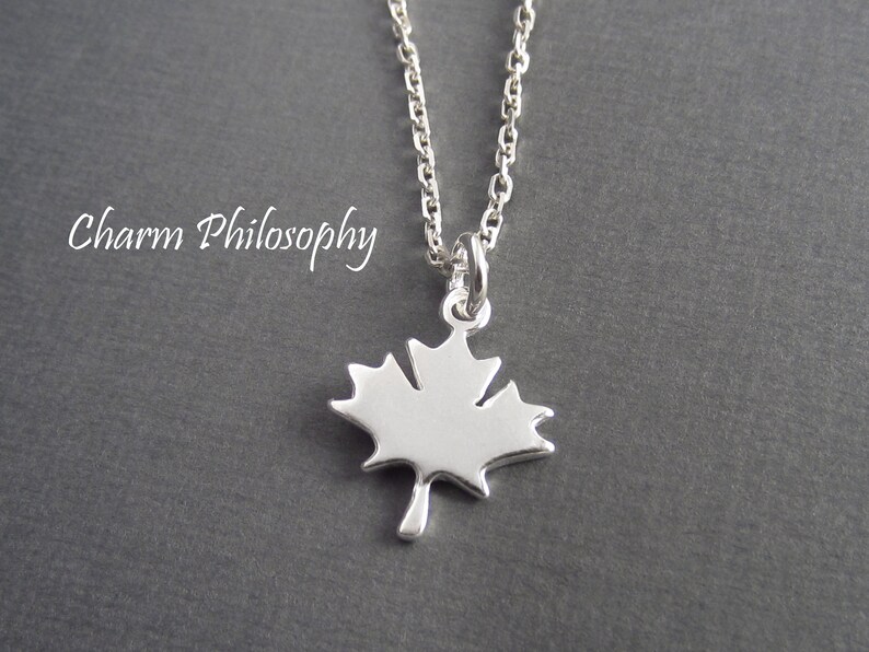 Maple Leaf Necklace Small Canada Charm Jewelry 925 Etsy Canada