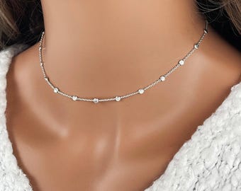 Satellite Chain Necklace - Unique Ball Chain - 925 Sterling Silver Jewelry - Minimalist Layering Jewelry