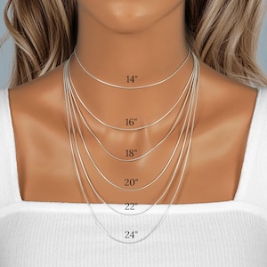 925 Sterling Silver Snake Chain - 1.2 mm - 14, 16, 18, 20, 22, 24 inches - Finished Chain with Lobster Clasp