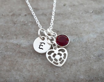 Sterling Silver Heart Charm Necklace: Personalized Jewelry for Girls and Women