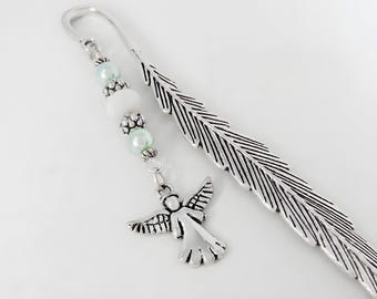 Angel Bookmark - Memorial Gift - Tibetan Silver Beaded Bookmark - Unique Bookmarks - Grief Gift - Sympathy Gift