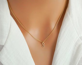 Gold Infinity Necklace: Dainty 14k Gold Filled Infinity Charm Jewelry