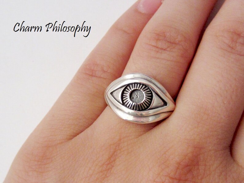 Eye Ring 925 Sterling Silver Jewelry Silver Human Eye Ring image 2