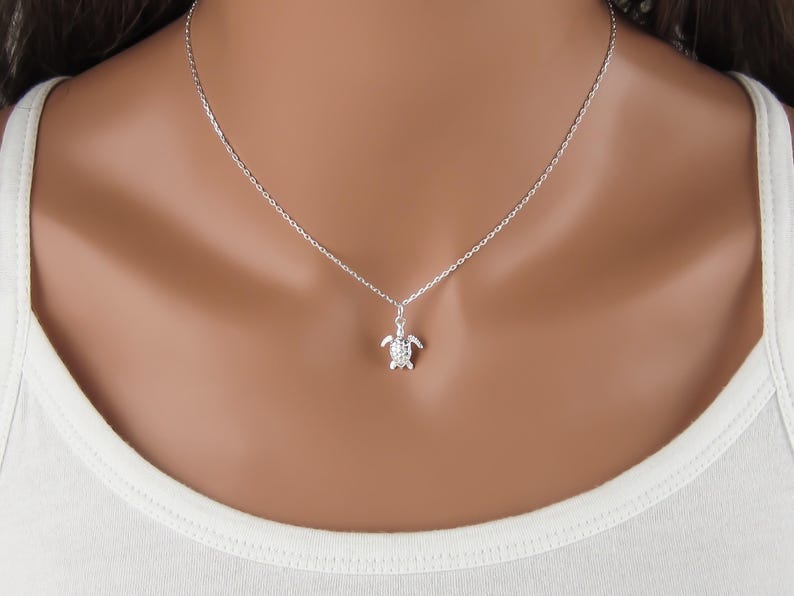Collar de tortuga marina: Joyería de plata de ley 925 imagen 4