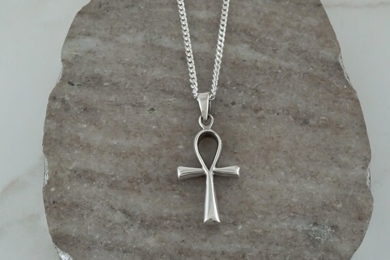 Pure Luxe Jewelry 925 Sterling Silver Ankh Cross Pendant – 40mm, Unisex, With Box