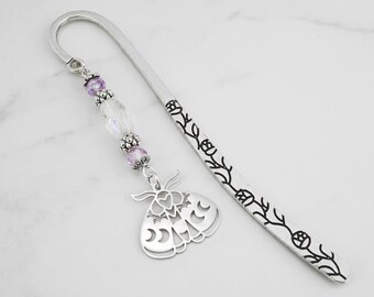 Moth Bookmark - Silver Moth Charm Bookmark - Insect Charm Book Marker - Moth Gifts - Spiritual Gifts - LAST CHANCE