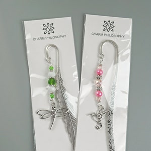 Flower Bookmark Beaded Tibetan Silver Charm Bookmark Flower Charm Teacher Gifts Flower Stationary image 7