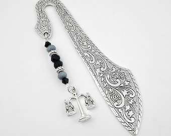 Scales of Justice Bookmark - Lawyer Bookmark - Unique Silver Bookmarks - Lawyer Gifts for Attorneys - Law Teacher Gifts - Judge Gifts