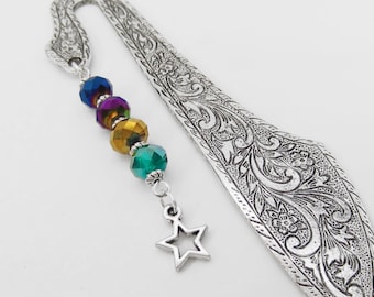 Star Charm Bookmark: Tibetan Silver Beaded Reader Gift