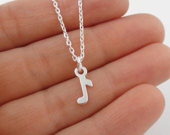 Tiny Music Note Necklace - Eighth Note Necklace - Minimalist Music Jewelry - 925 Sterling Silver Necklace - Simple Everyday Jewelry