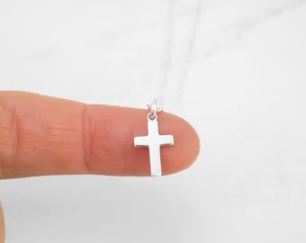 Cross Necklace - .925 Sterling Silver Cross Charm Necklace - Christian Cross Charm - Minimalist Cross Jewelry - Unisex Cross Necklace
