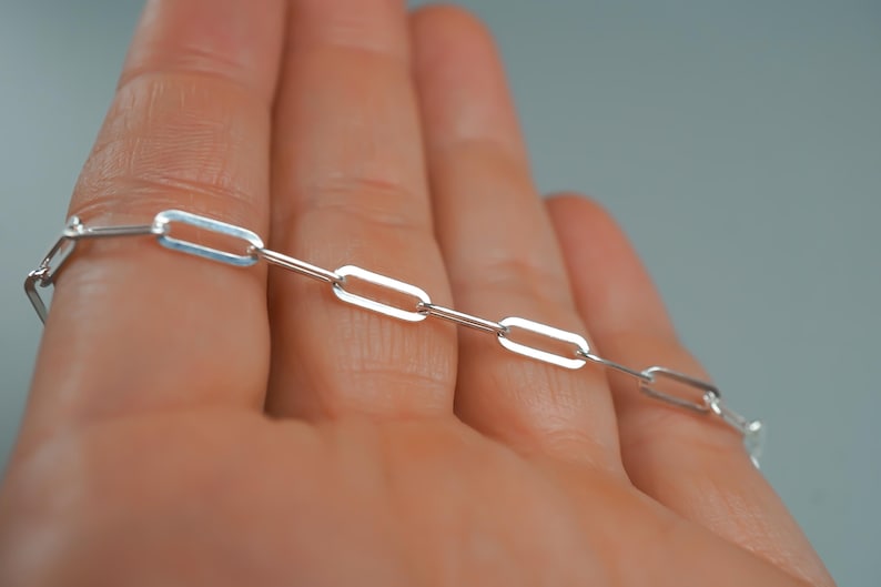 925 Sterling Silver Paperclip Chain Charm Holder Necklace - Hinge Clasp Charm Keeper Pendant image 5