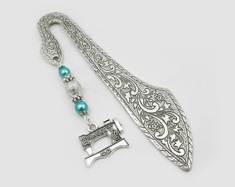 Sewing Machine Bookmark - Tibetan Silver Bookmark Stationary - Gifts for Fashion Designers and Seamstresses - Sewing Gifts