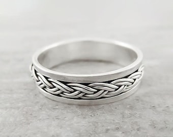 Silver Celtic Ring - Celtic Knot Spinner Ring - Spinning Ring - Thumb Ring - 925 Sterling Silver Jewelry - Women's or Men's Ring