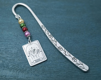 Custom Tarot Card Bookmark: Major Arcana Tarot Beaded Book Marker, Spiritual Witchy Gifts